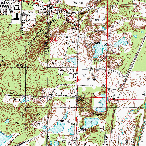 Topographic Map of Keenzel Mine, AR