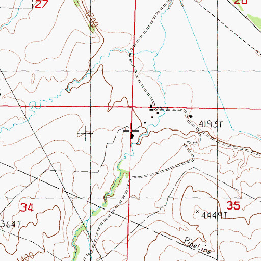 Topographic Map of 10N11W35BBBC01 Well, MT
