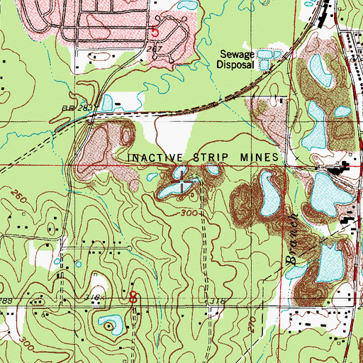 Topographic Map of McGuire Mine, AR