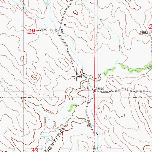 Topographic Map of 10N57E28DD__01 Well, MT