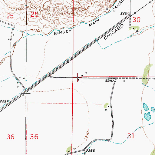 Topographic Map of 10N49E31BBBB01 Well, MT