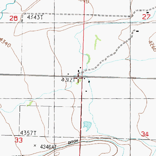 Topographic Map of 10N13W34BBBB01 Well, MT