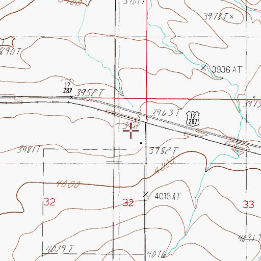 Topographic Map of 10N02W32AADA01 Well, MT