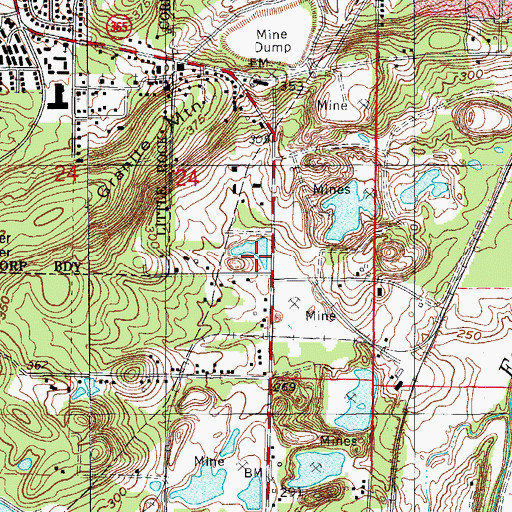 Topographic Map of Morgan Mine, AR