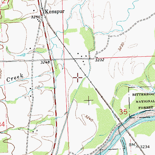 Topographic Map of 10N20W35BB__01 Well, MT