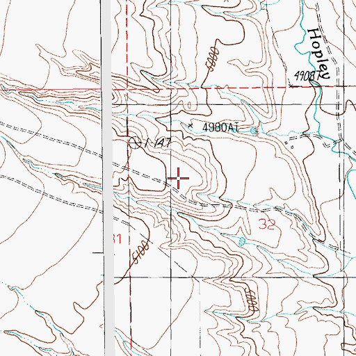 Topographic Map of 10N14E32B___01 Well, MT