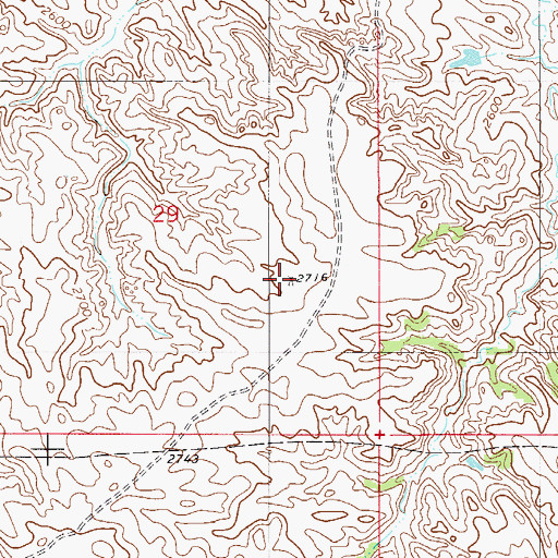 Topographic Map of 10N54E29DACB01 Well, MT