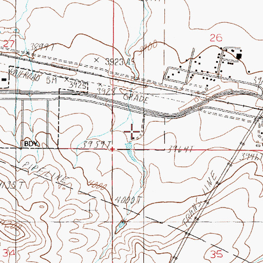 Topographic Map of 10N02W26CCC_01 Well, MT