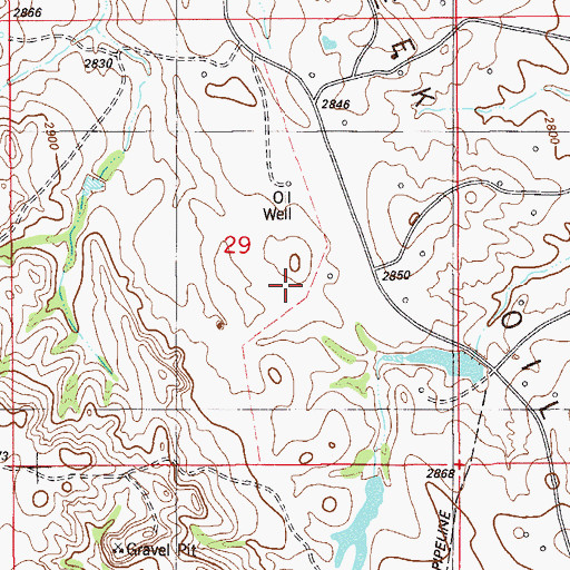 Topographic Map of 10N58E29DB__01 Well, MT