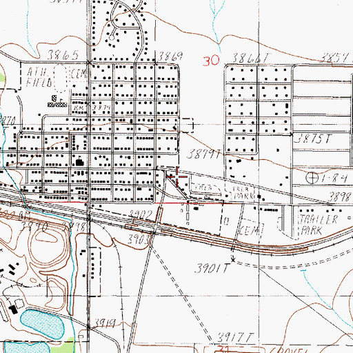 Topographic Map of 10N02W30CDCA02 Well, MT