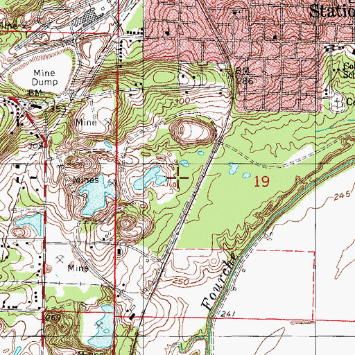 Topographic Map of Old Dixie Number 2 Mine, AR