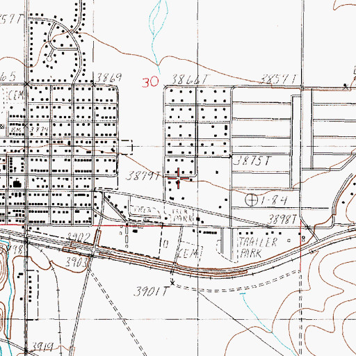 Topographic Map of 10N02W30DCBD01 Well, MT