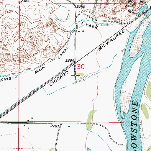 Topographic Map of 10N49E30DBBC01 Well, MT