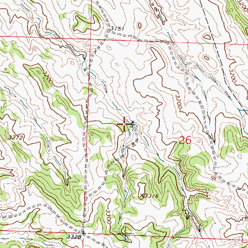 Topographic Map of 10N32E26BCD_01 Well, MT