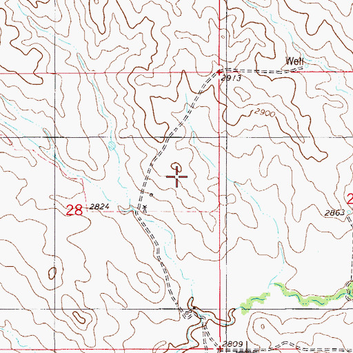 Topographic Map of 10N57E28AD__01 Well, MT
