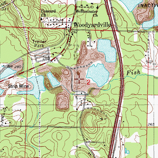 Topographic Map of Penzel-Coe Mine, AR