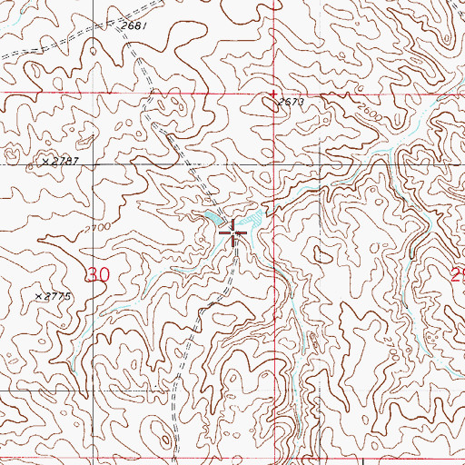 Topographic Map of 10N54E30ADDB01 Well, MT