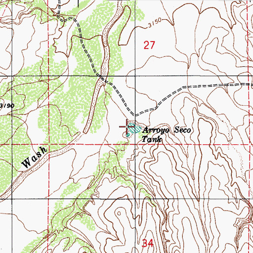Topographic Map of Arroyo Seco Tank, AZ
