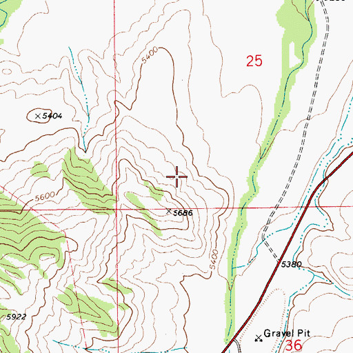 Topographic Map of 10N07E25C___01 Well, MT