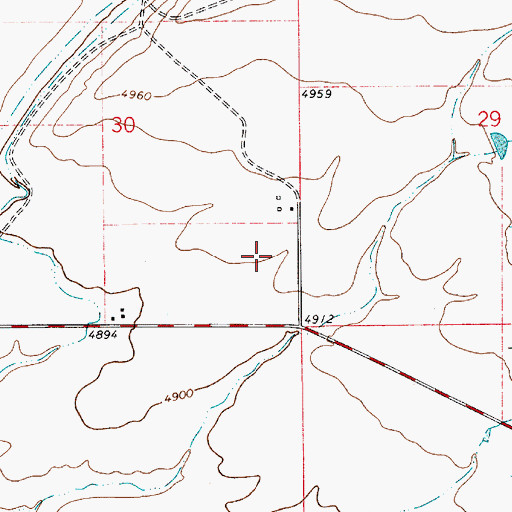 Topographic Map of 10N06E30DA__01 Well, MT