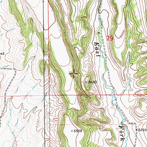 Topographic Map of 10N13E29C___01 Well, MT