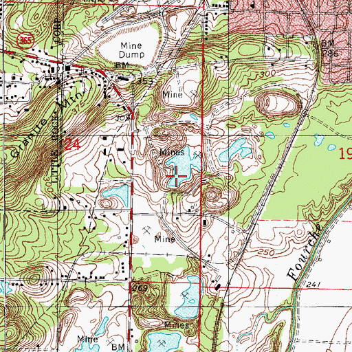 Topographic Map of Ratcliffe Lease Mine, AR