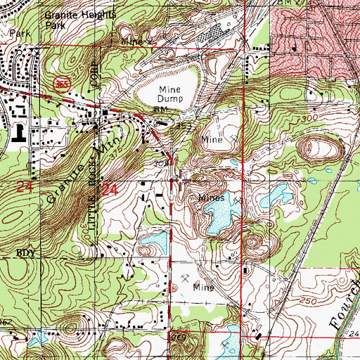 Topographic Map of Ratcliffe Mine, AR