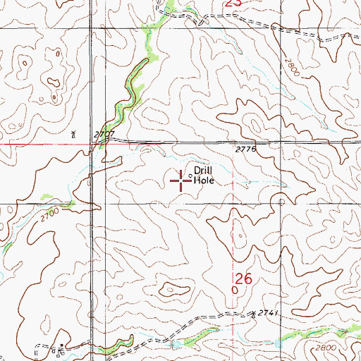 Topographic Map of 10N56E26BA__01 Well, MT