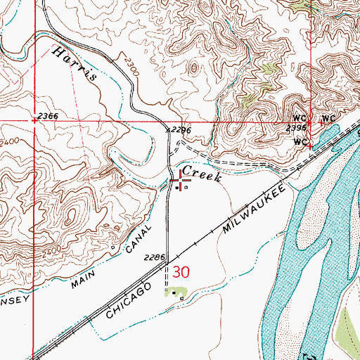Topographic Map of 10N49E30ABCD01 Well, MT