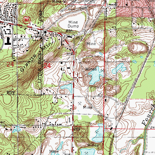Topographic Map of Ratcliffe Mine, AR