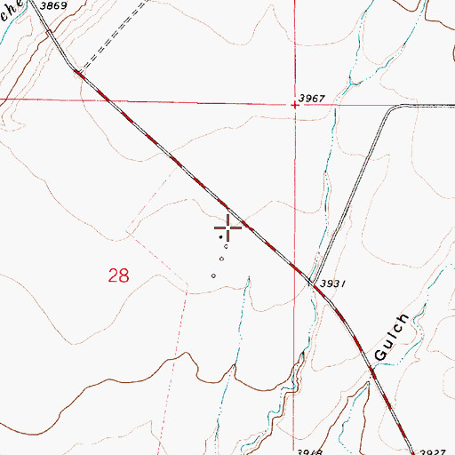 Topographic Map of 10N01E28AD__01 Well, MT