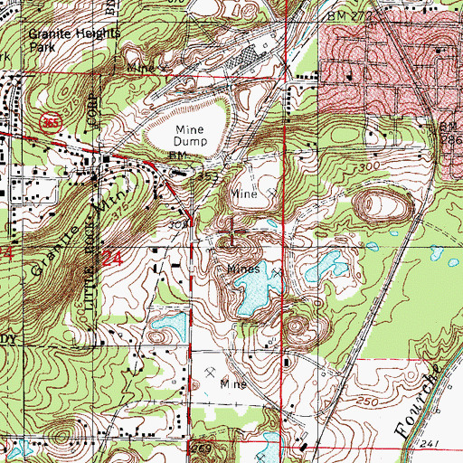 Topographic Map of Ratcliffe Old Workings Mine, AR