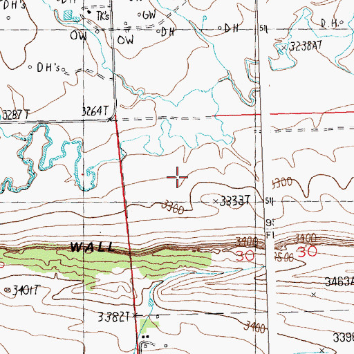 Topographic Map of 10N27E30B___01 Well, MT