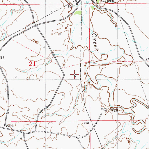 Topographic Map of 10N58E21DA__01 Well, MT