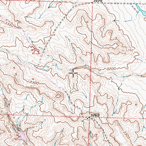 Topographic Map of 10N34E23DA__01 Well, MT