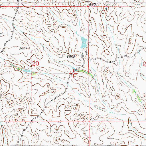 Topographic Map of 10N56E20DA__01 Well, MT