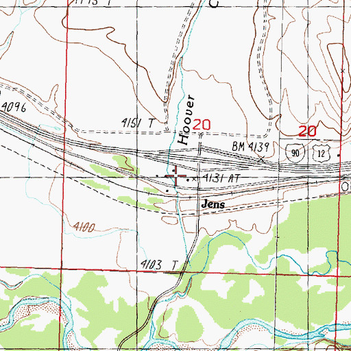 Topographic Map of 10N11W20CADA01 Well, MT