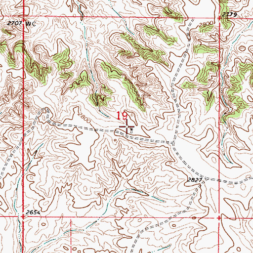 Topographic Map of 10N52E19DBBB01 Well, MT
