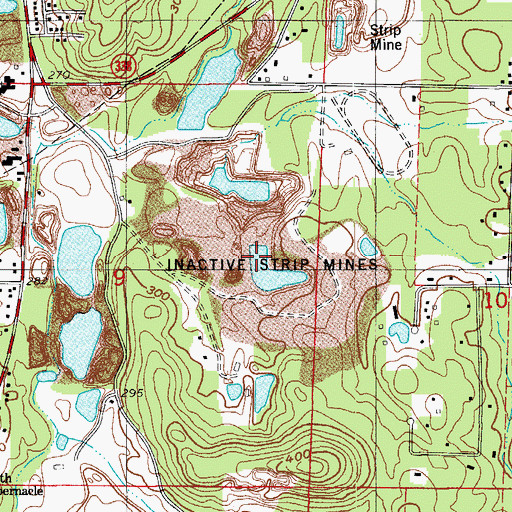 Topographic Map of Rauch Leased Mine, AR