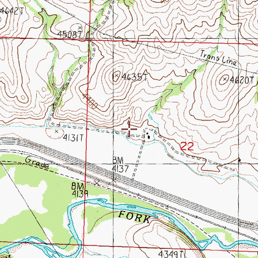 Topographic Map of 10N11W22BCDD01 Well, MT