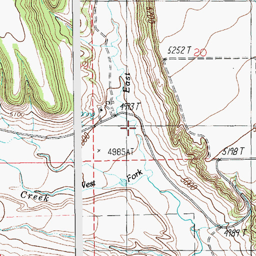 Topographic Map of 10N14E20C___01 Well, MT