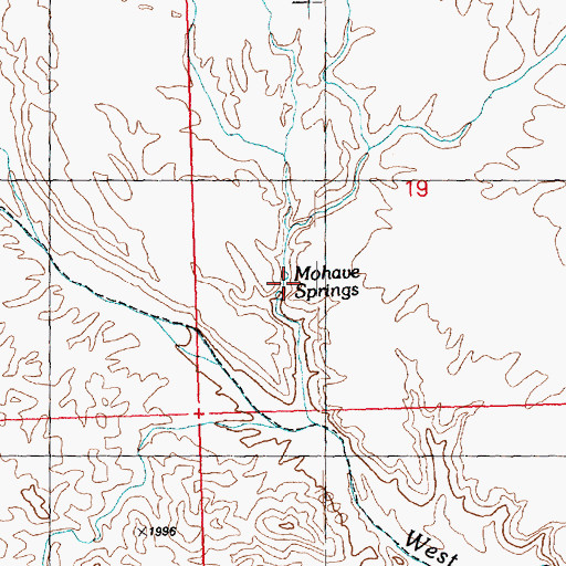 Topographic Map of Mohave Springs, AZ