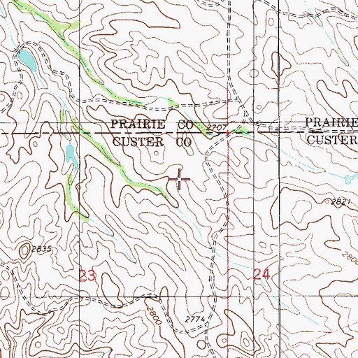 Topographic Map of 10N55E23AA__01 Well, MT