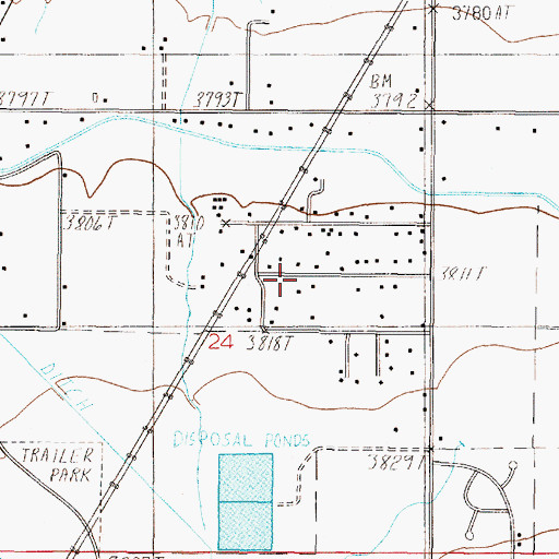 Topographic Map of 10N03W24ADB01_ Well, MT