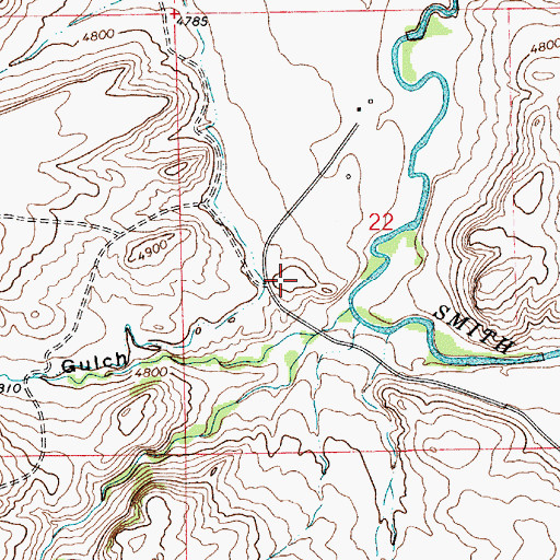 Topographic Map of 10N05E22B___01 Well, MT