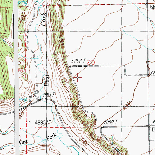 Topographic Map of 10N14E20____01 Well, MT