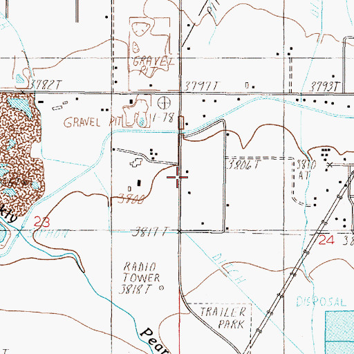 Topographic Map of 10N03W24BCBB01 Well, MT