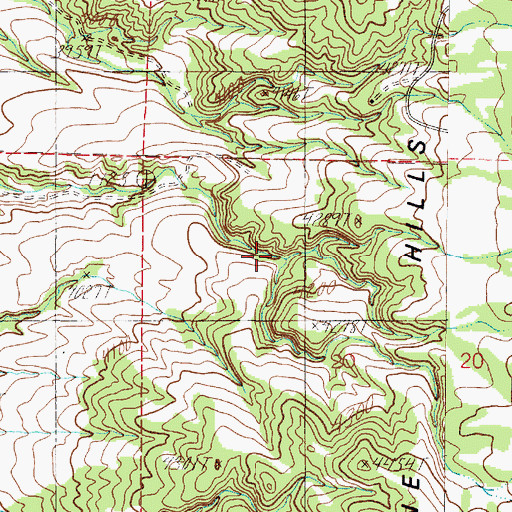 Topographic Map of 10N09W20BACD01 Spring, MT