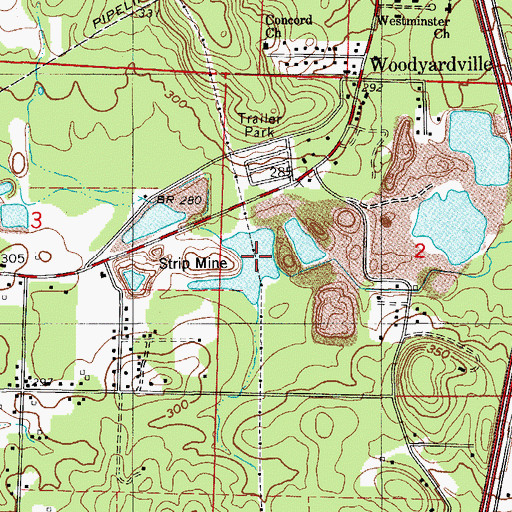 Topographic Map of Reichardt Mine, AR