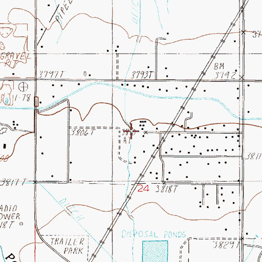 Topographic Map of 10N03W24ACBB01 Well, MT